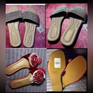 BRAND NEW, NEVER WORN gorgeous bedazzled, women’s sandals, 2 different pairs!🩷